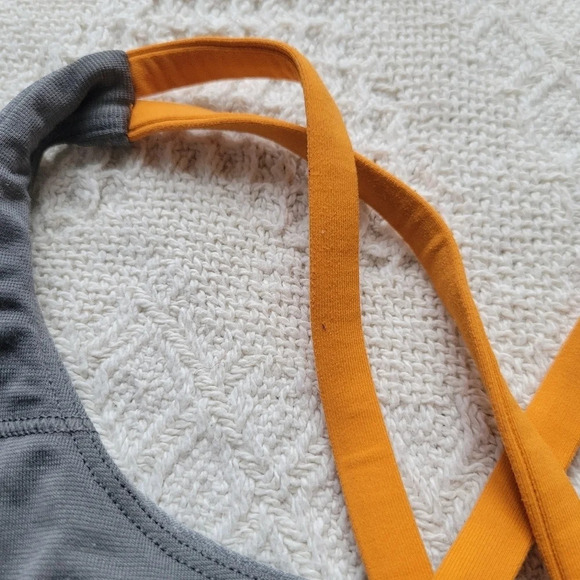 Lululemon Energy Bra *Long Line Heathered Slate / Vivid Amber - Picture 8 of 8